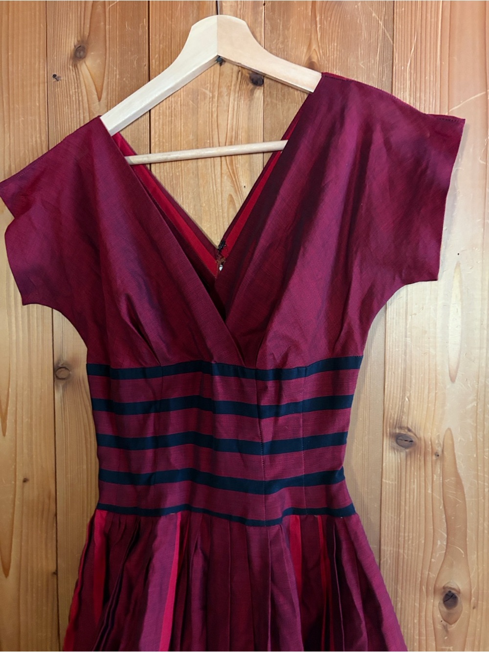Vintage 50s woven plaid dress - Picture 2 of 5